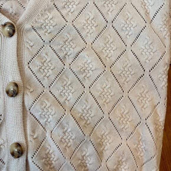 Cyrus Light Pink/Lavender Diamond Stitch Cardigan – Size Small - Picture 5 of 9